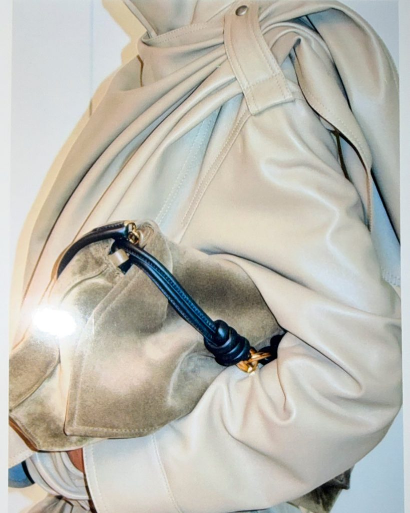 Model in complete Loewe ensemble demonstrating balance between passion and pragmatism