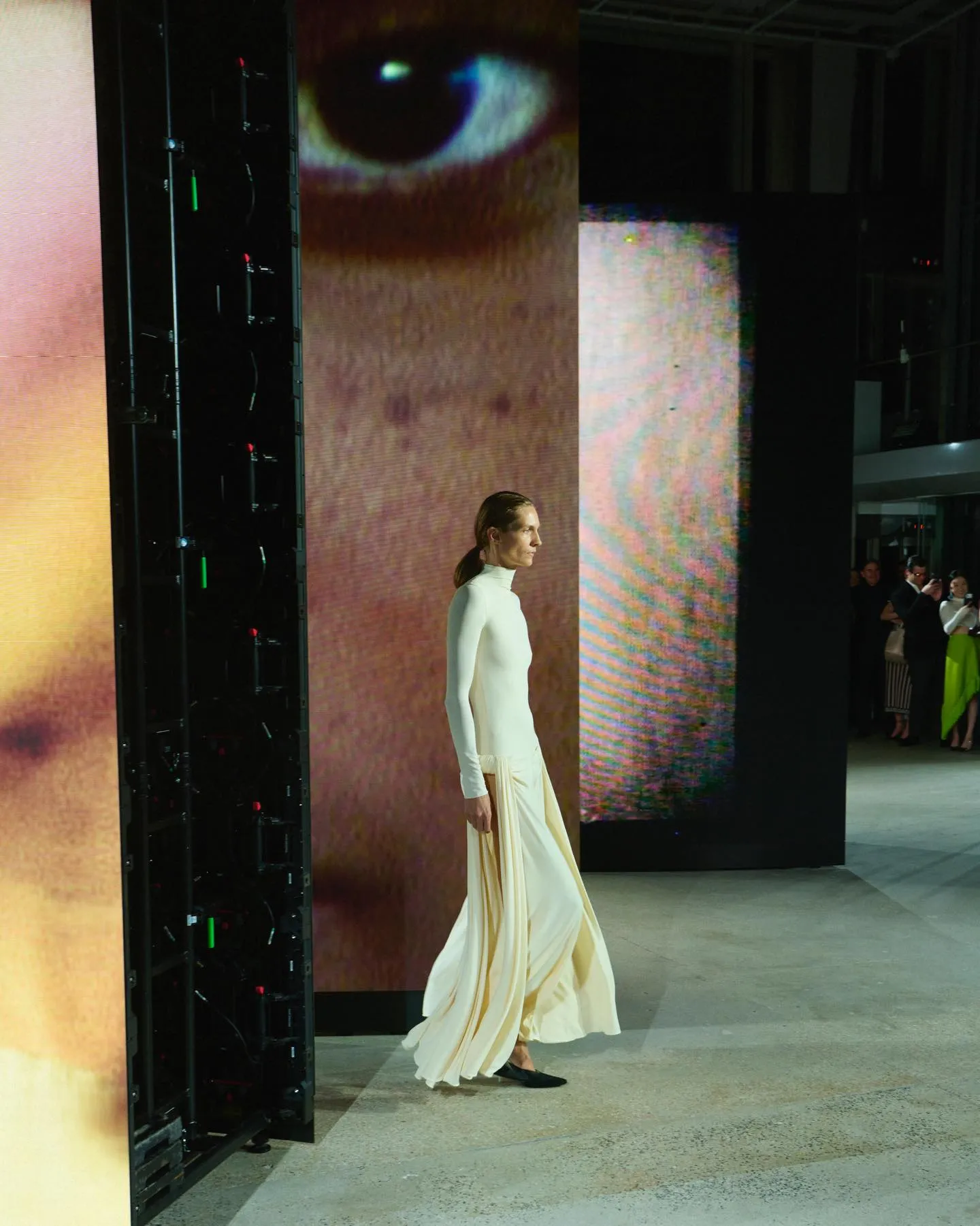 Detailed view of Alaïa Winter Spring 2027 design emphasising sensuous draping and structural elegance