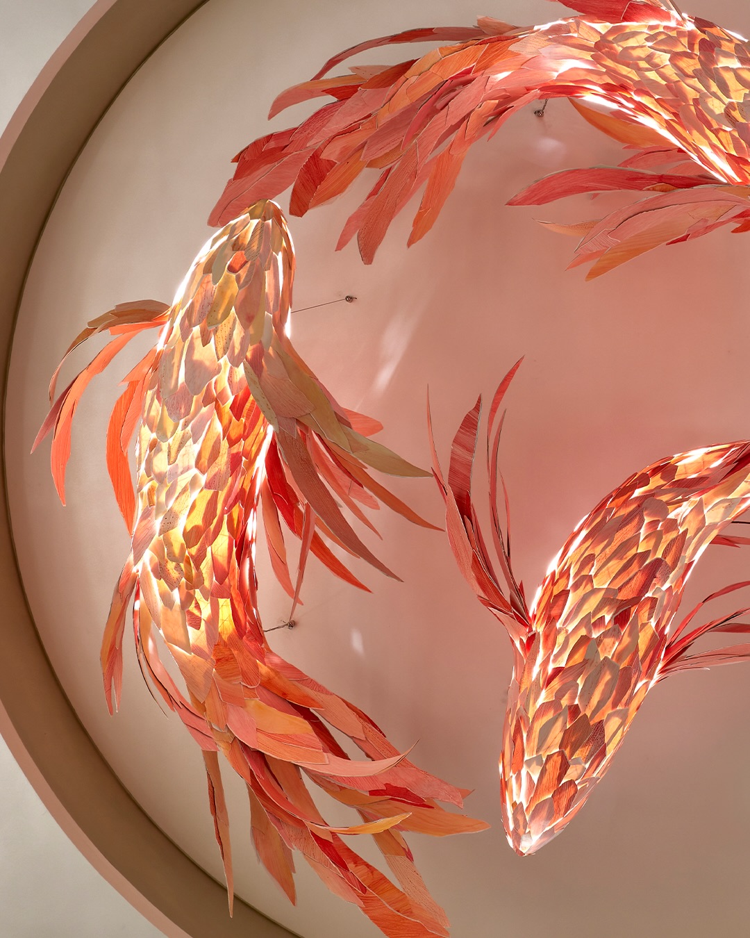 Artistic detail within the property's elegantly appointed corridors