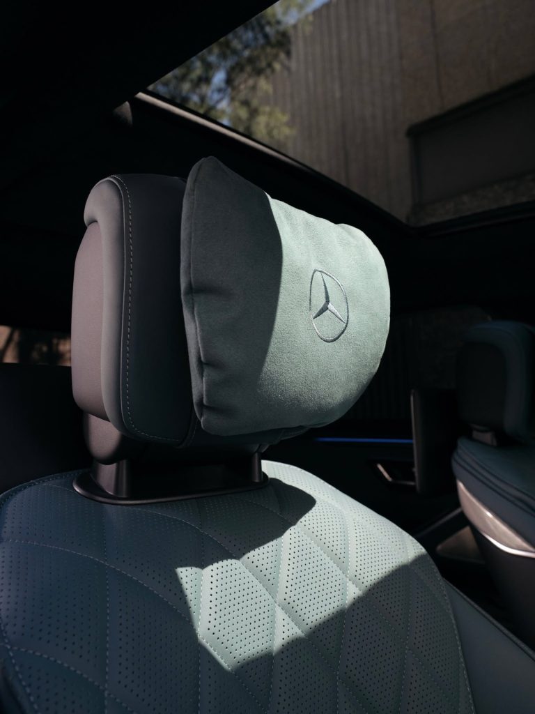Close-up of the luminous Star equipment as optional addition to Mercedes-Benz model
