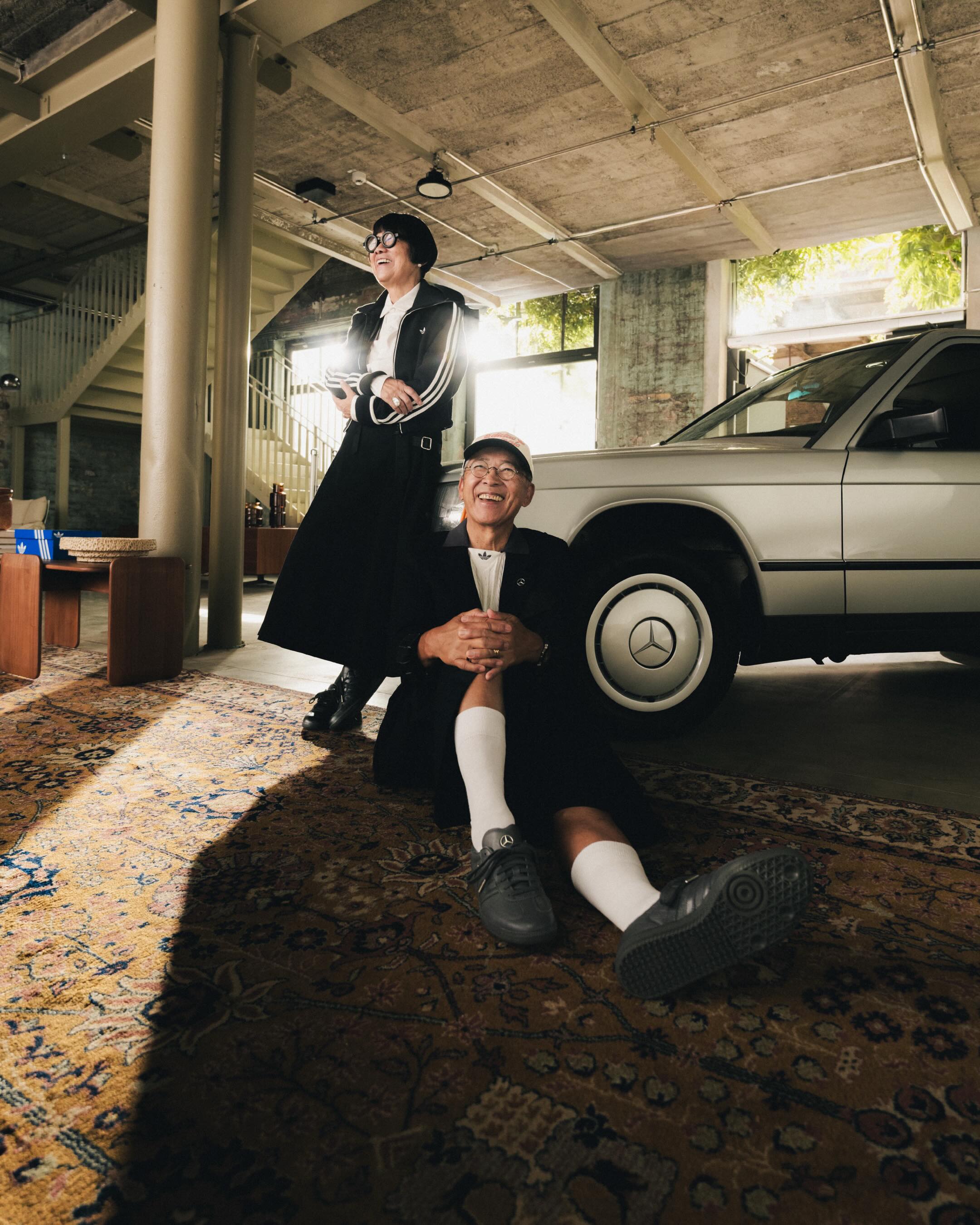 The complete Samba OG x Mercedes-Benz collection presentation