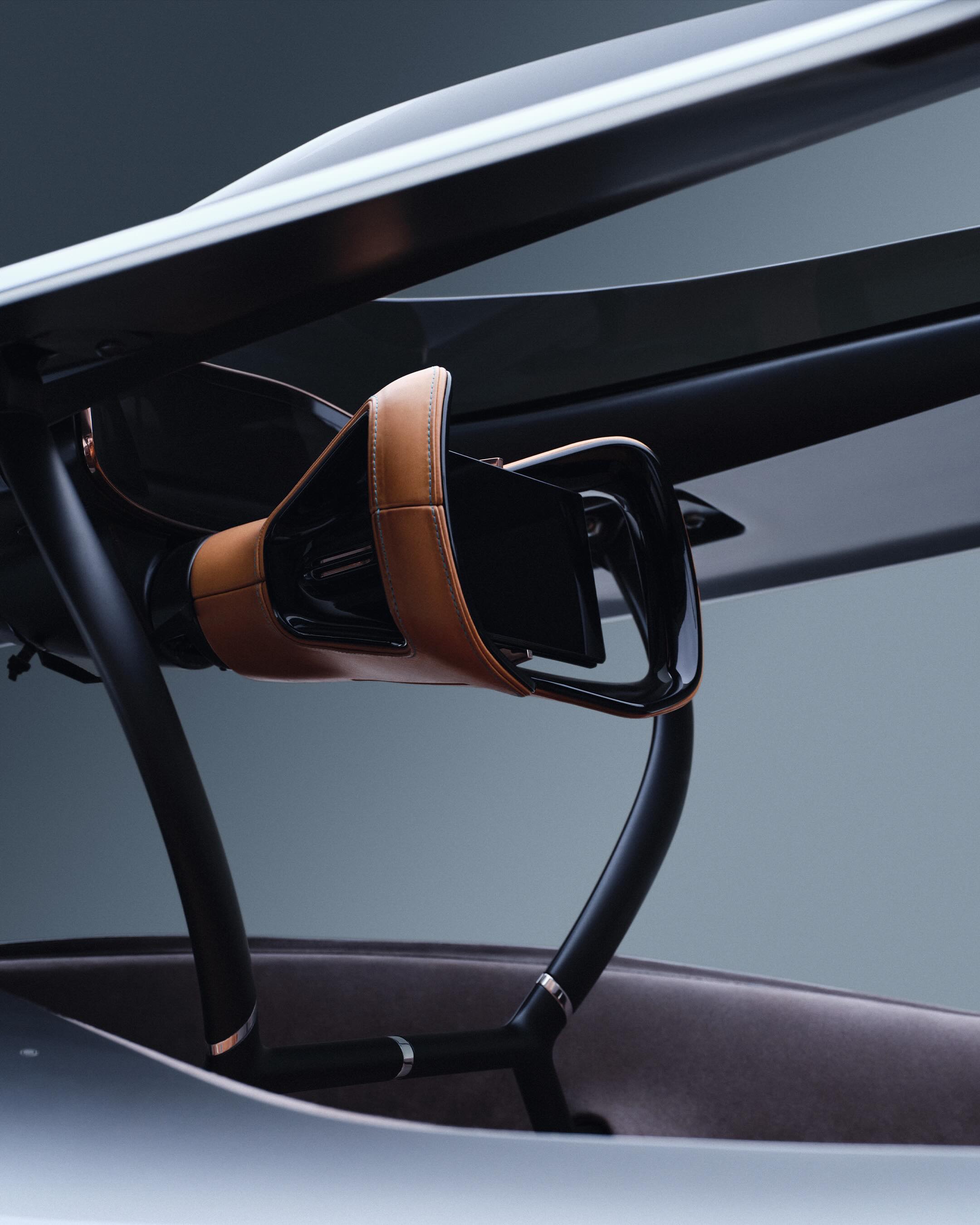 Overhead perspective of the Vision EQ Silver Arrow revealing symmetrical aerodynamic engineering