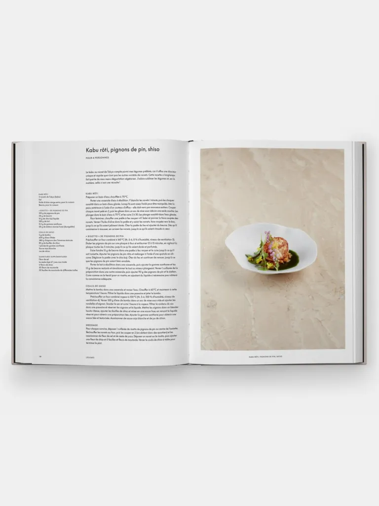 Odette cookbook French edition displayed with refined table setting