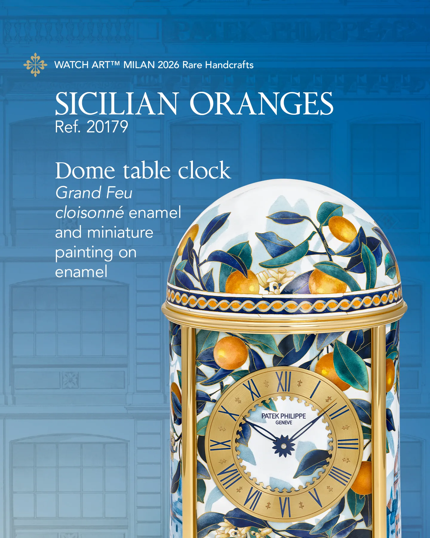 Close-up detail of cloisonné enamel work on Patek Philippe Rare Handcrafts collection piece showing intricate colour application