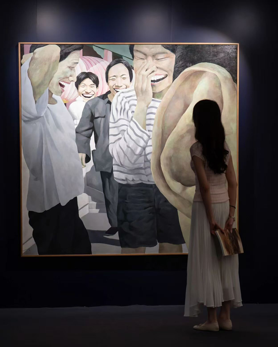 Installation view of contemporary artworks at auction