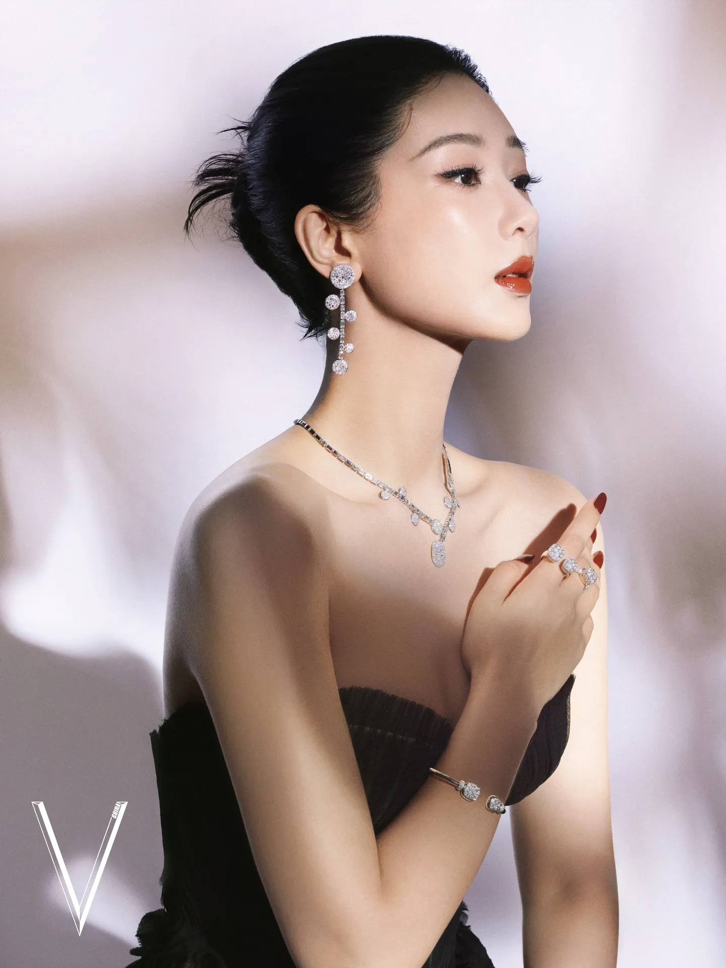 Pomellato Iconica collection iconic jewellery styled in high fashion editorial setting