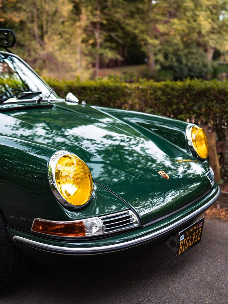 Porsche in dynamic composition, conveying the performance capability and sophisticated design philosophy