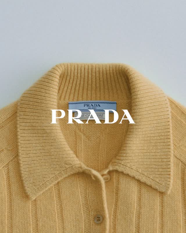 Elegantly draped garment in Prada Re-Cashmere, highlighting the supple softness and sophisticated silhouette achieved through responsible material innovation