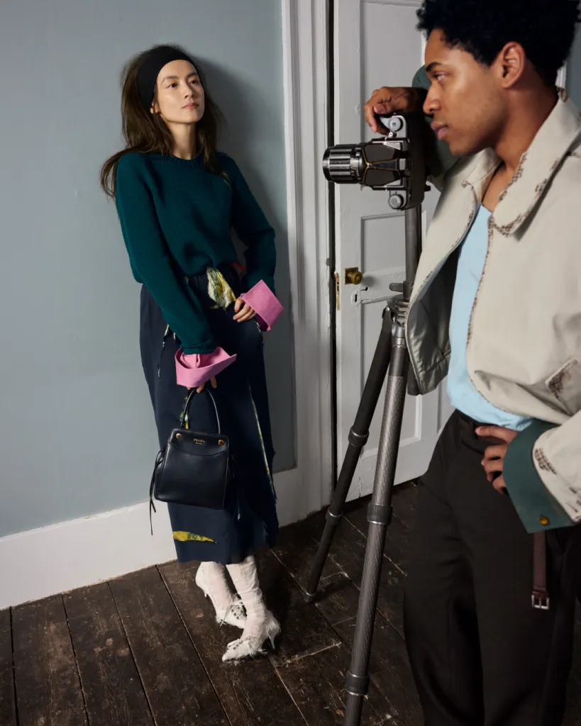 Ambassador Kelvin Harrison Jr featured in Prada Fall Winter 2026 campaign photography