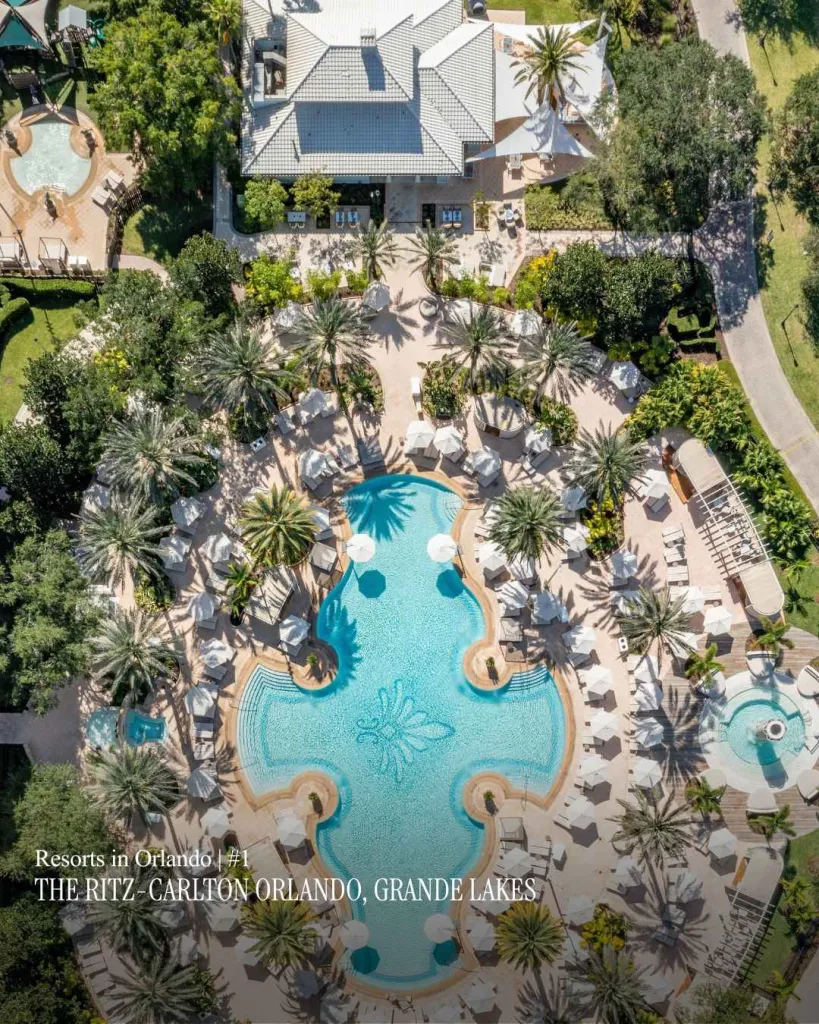 A collage showcasing the diverse architectural and natural beauty of award-winning Ritz-Carlton properties