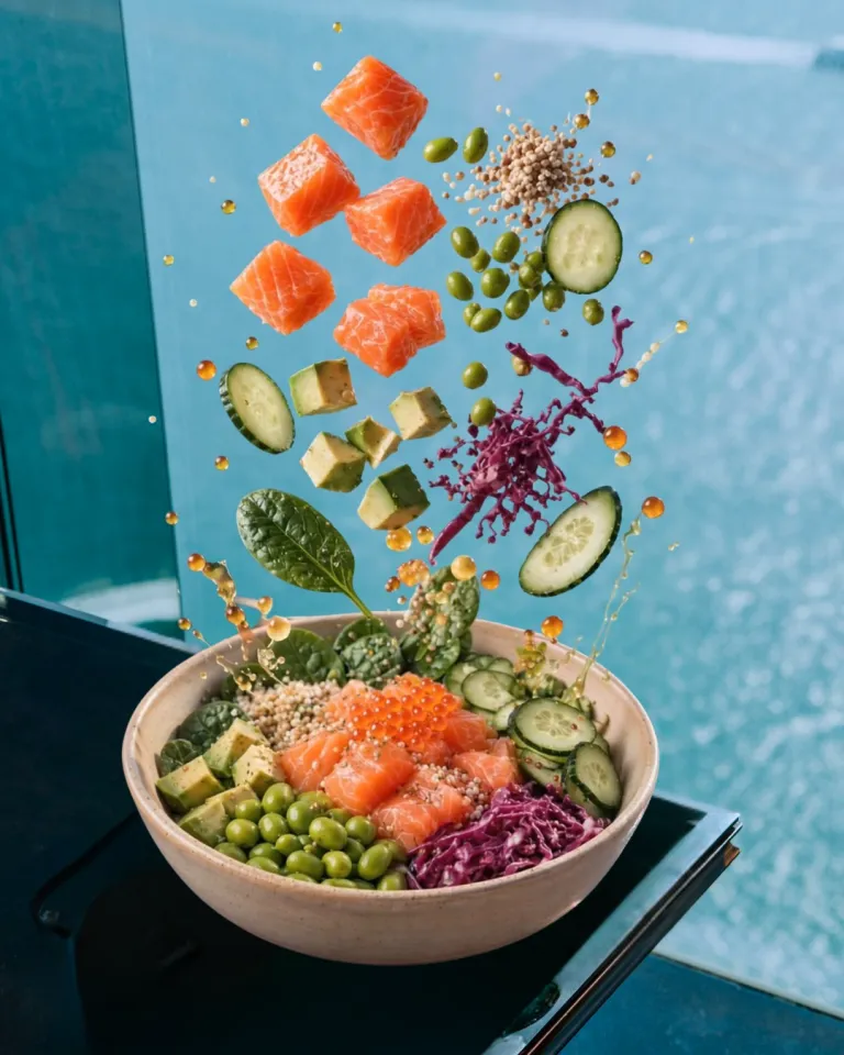 The refreshed Organic Salad Bar at The Lounge & Bar, The Ritz-Carlton Hong Kong, featuring a selection of organic greens, whole grains and fresh ingredients