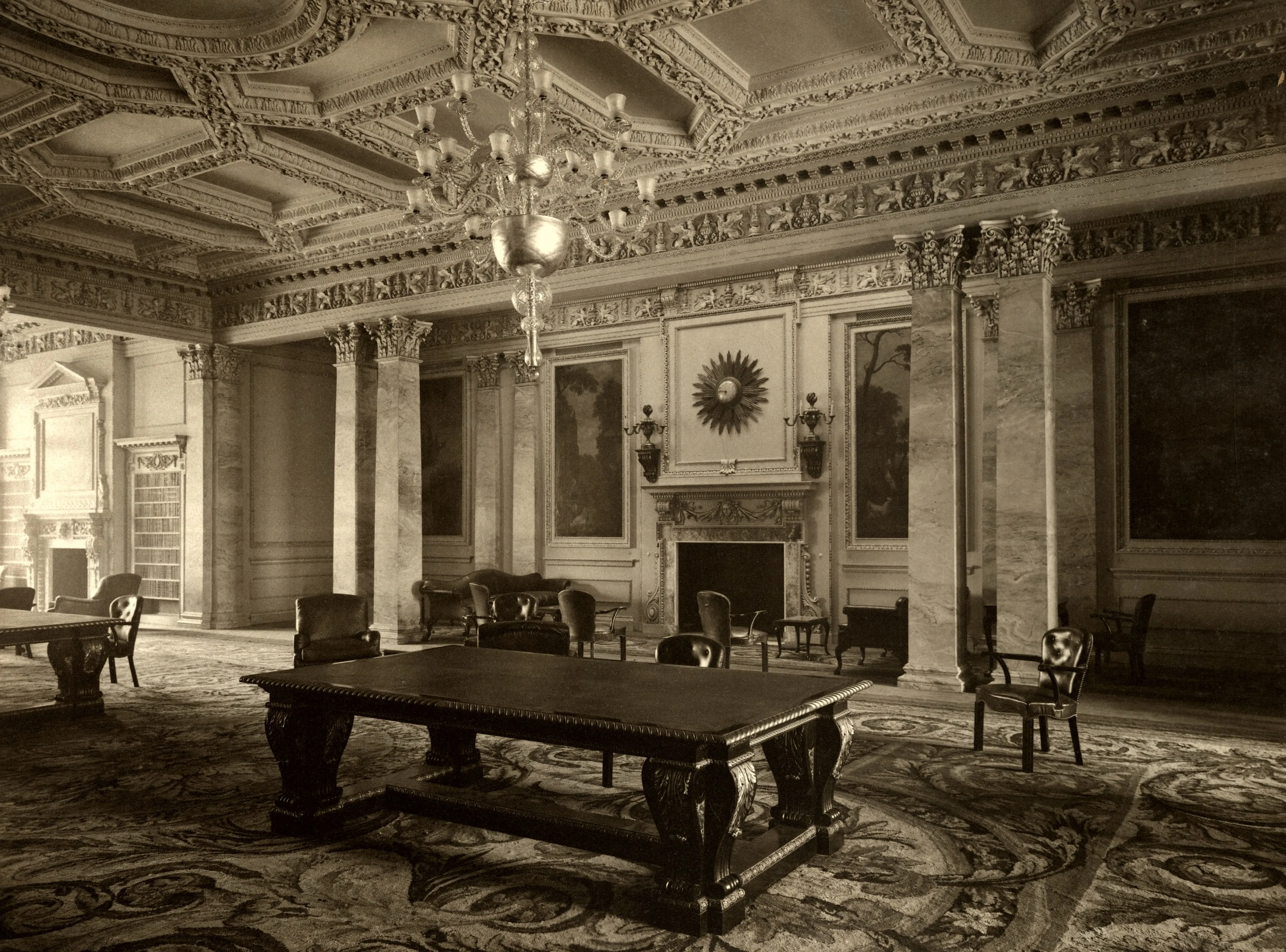 The distinguished Club Room at the Royal Automobile Club, Pall Mall, showcasing refined interior architecture and period elegance