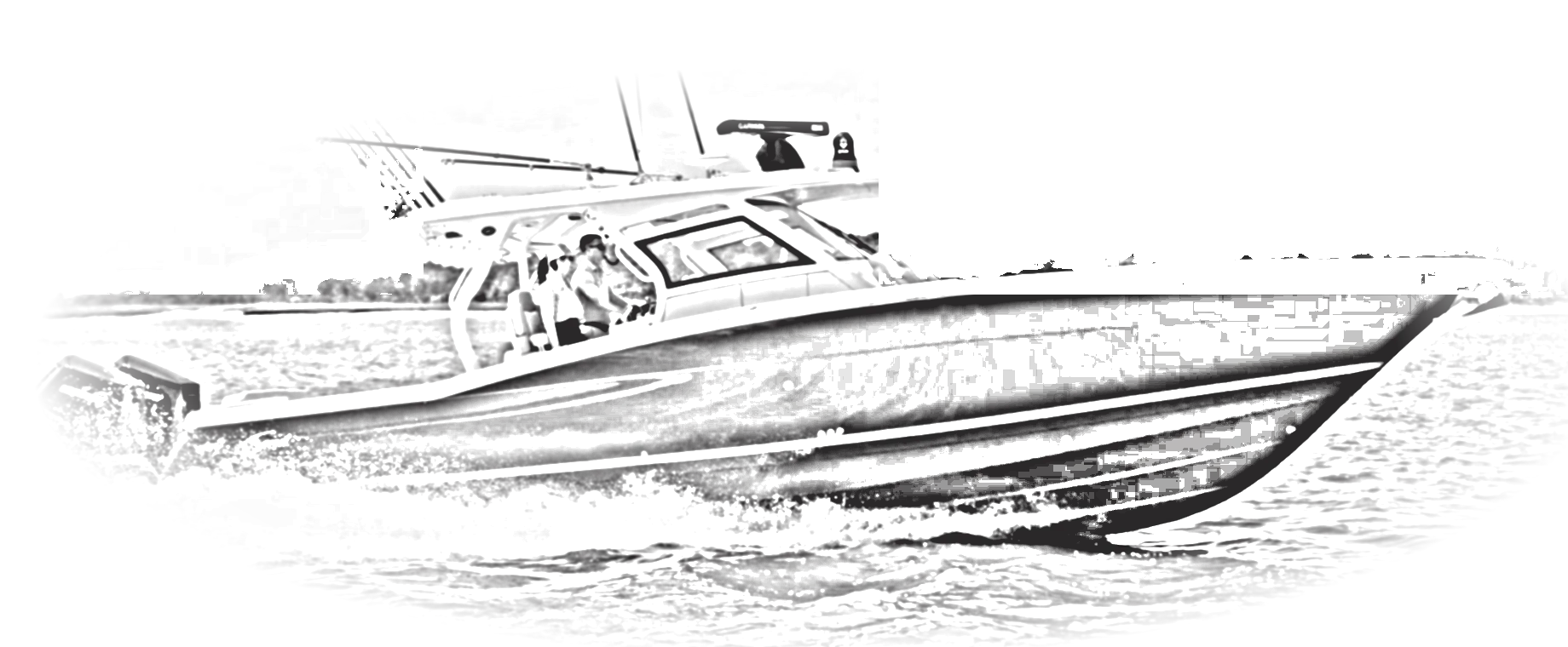 Pencil drawing of a Scout boat