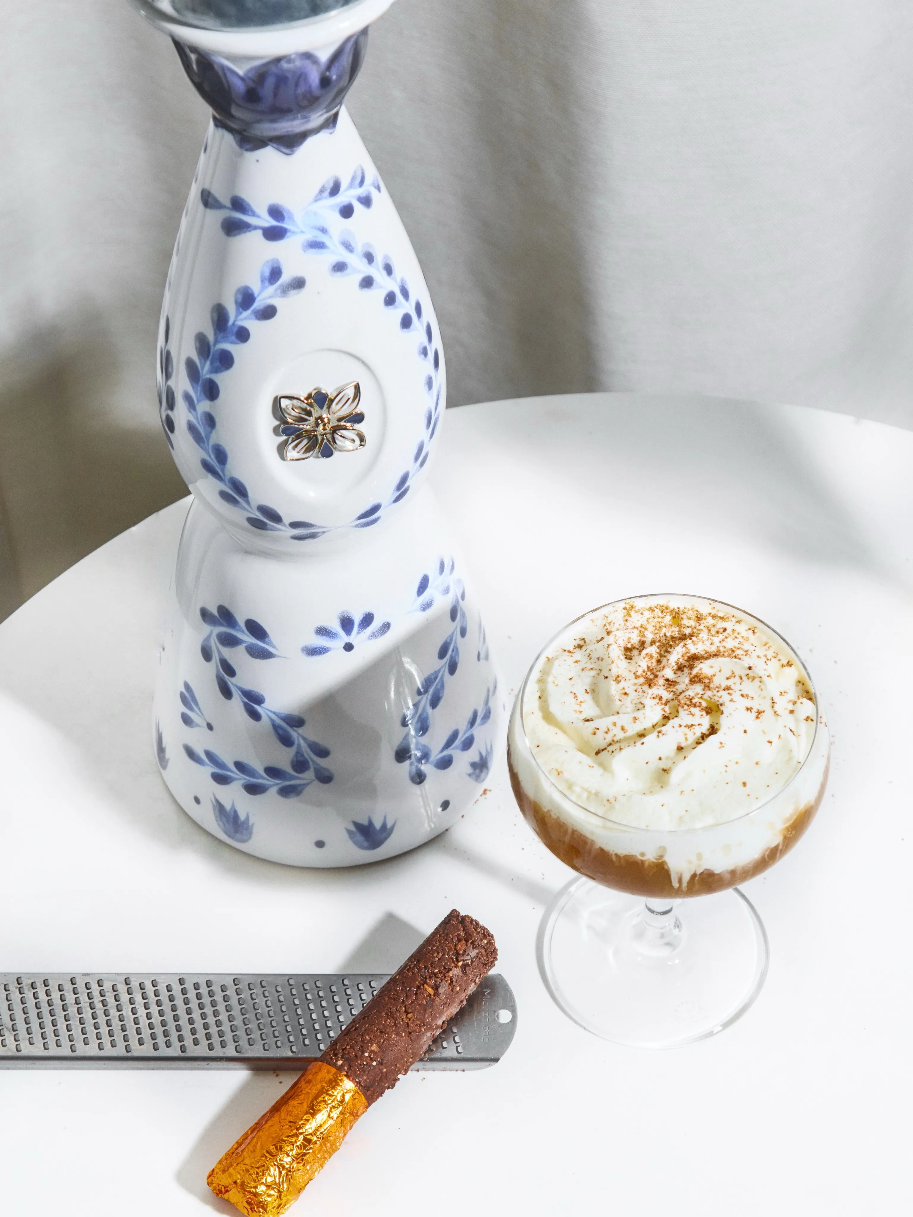 An artfully composed cocktail at Spago, showcasing refined mixology and elegant presentation within Beverly Hills' iconic fine dining establishment