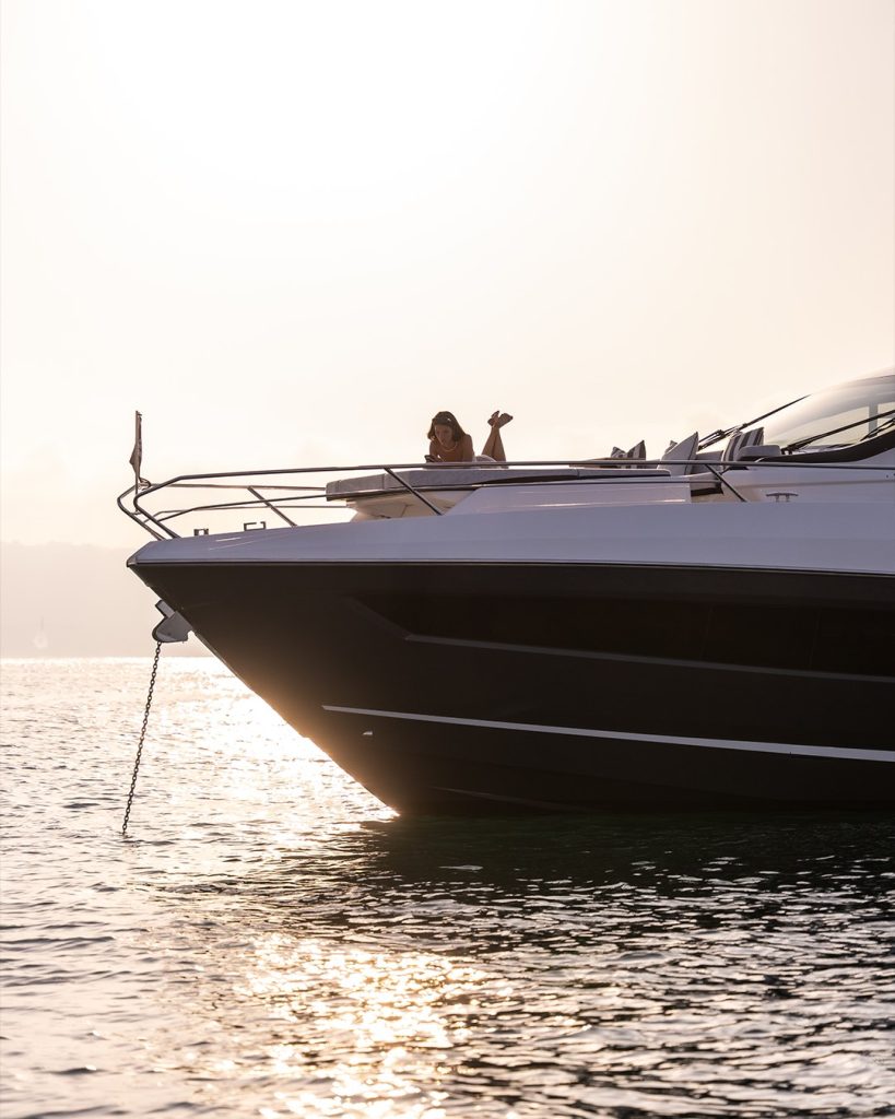 Sunseeker 76 Yacht exhibition model at the boat show
