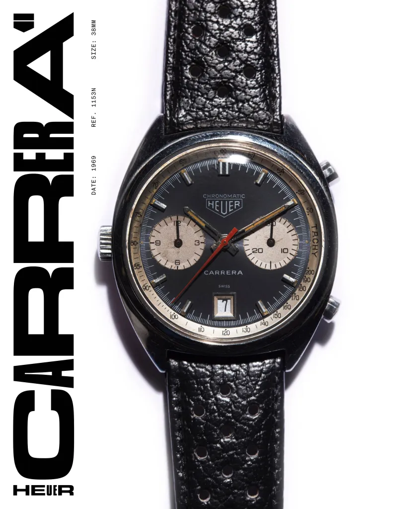 1969 Heuer Carrera reference 1153 automatic chronograph, representing pioneering innovation in wristwatch engineering