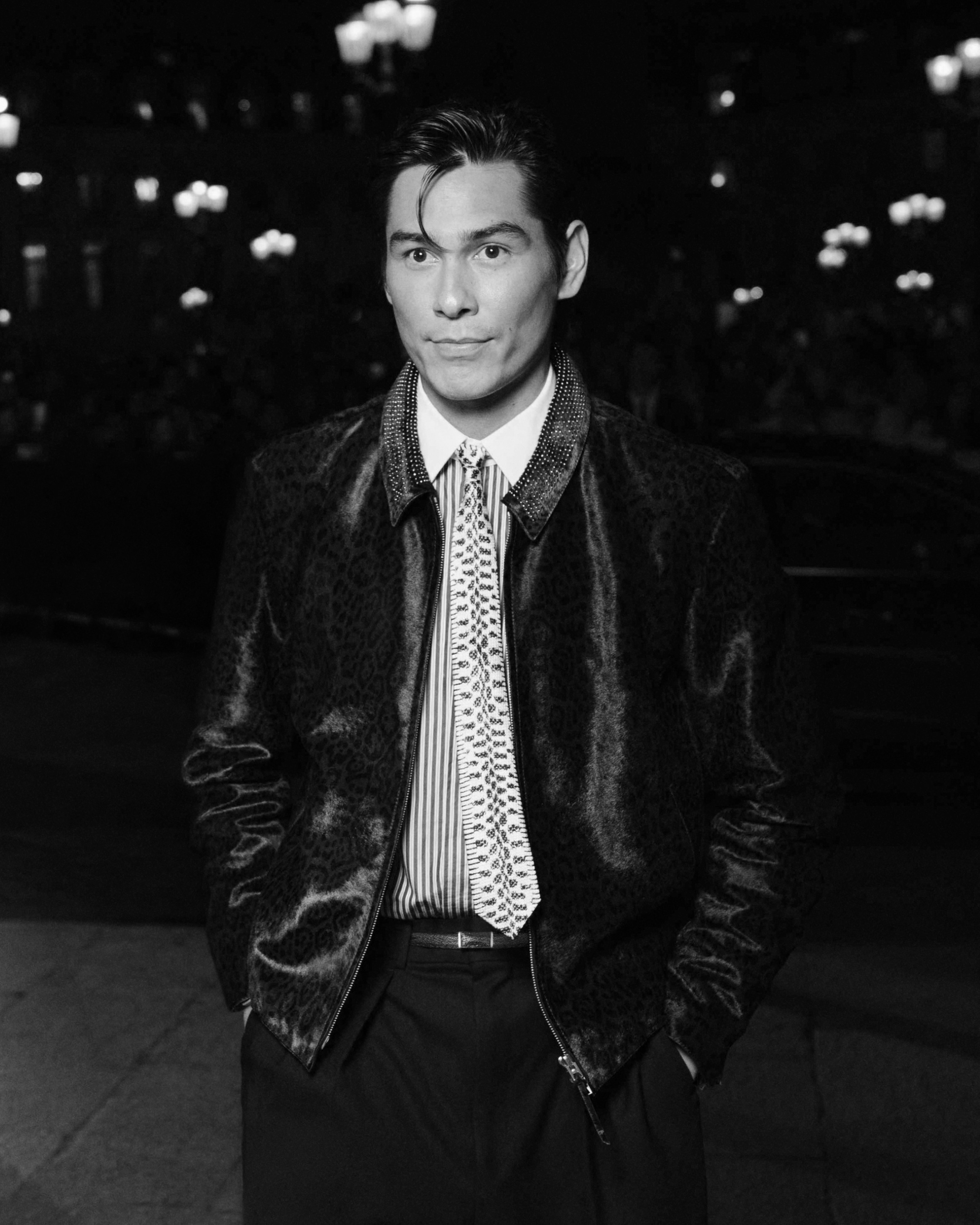 Guest in exquisitely curated outfit at Tom Ford Spring Summer 2027