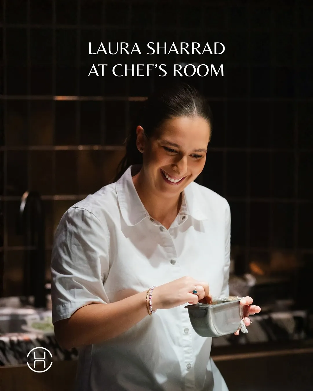 Chef Laura Sharrad preparing a seasonal mushroom dish during her residency at Upper House Hong Kong