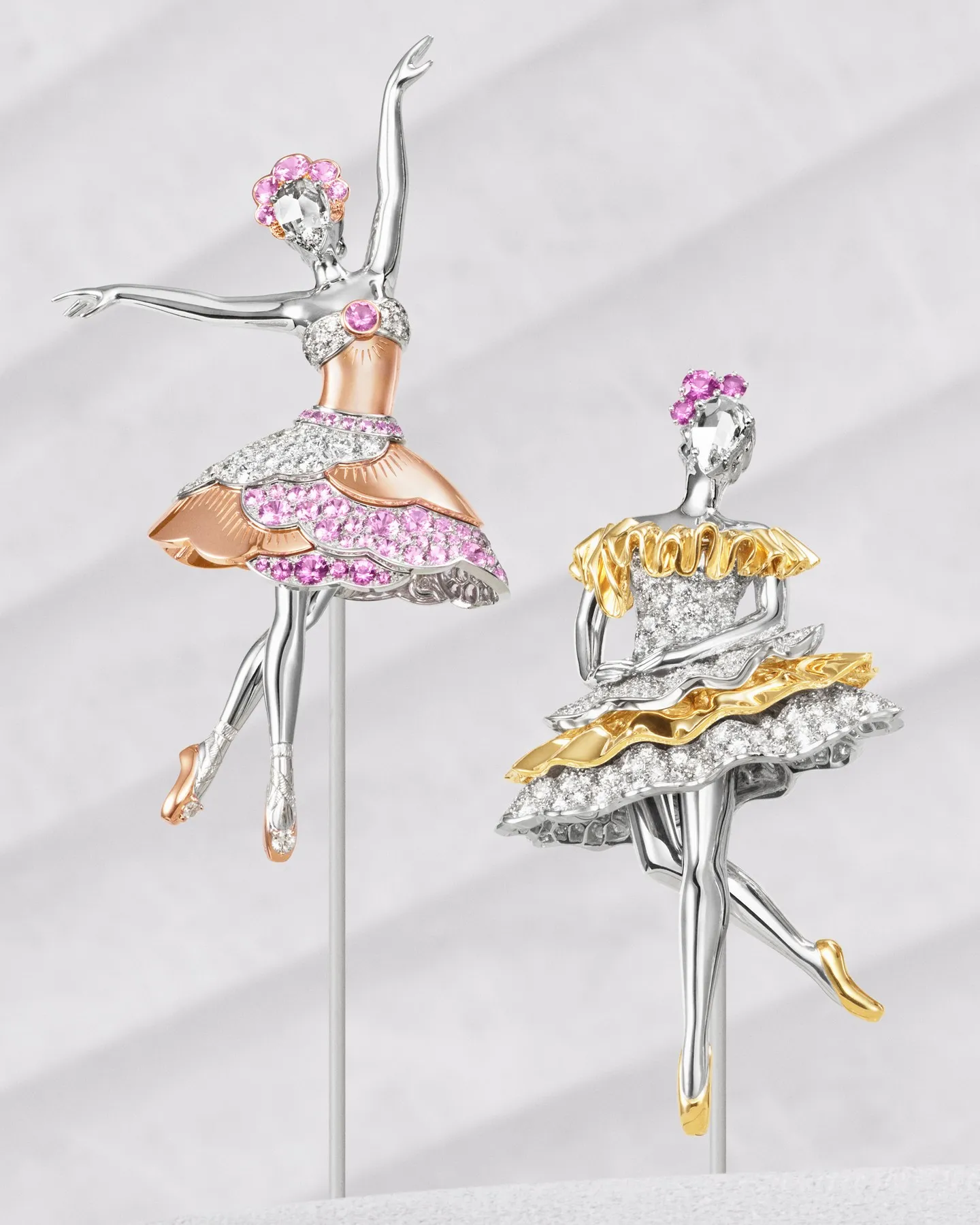 Van Cleef & Arpels high jewellery piece inspired by ballet, featuring gold and precious gemstones