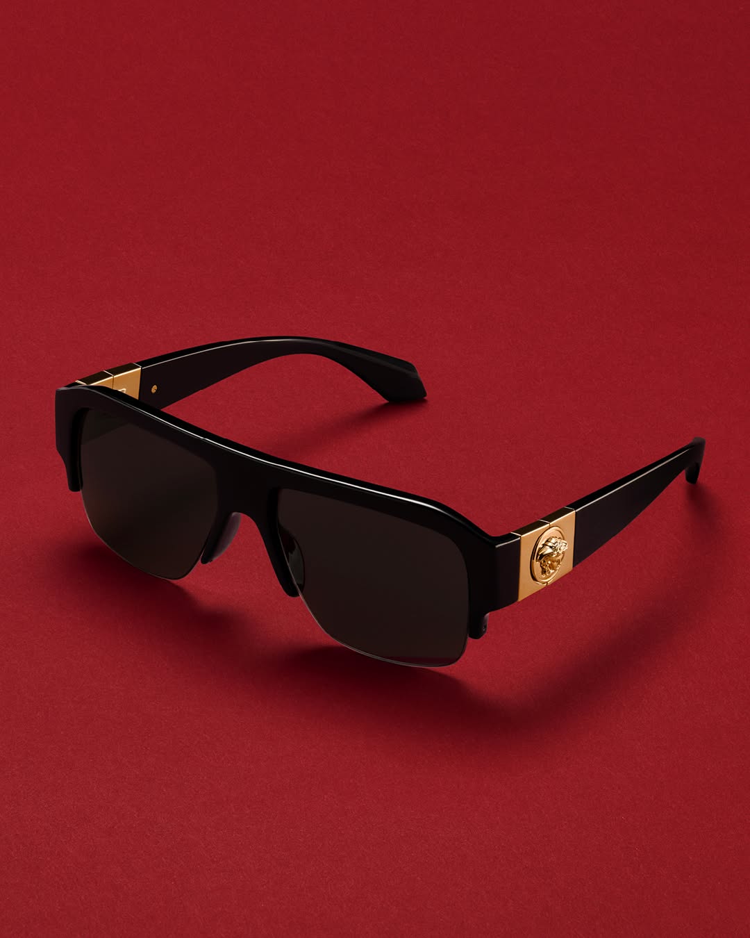 Versace eyewear collection display, multiple frames highlighting range and aesthetic vision